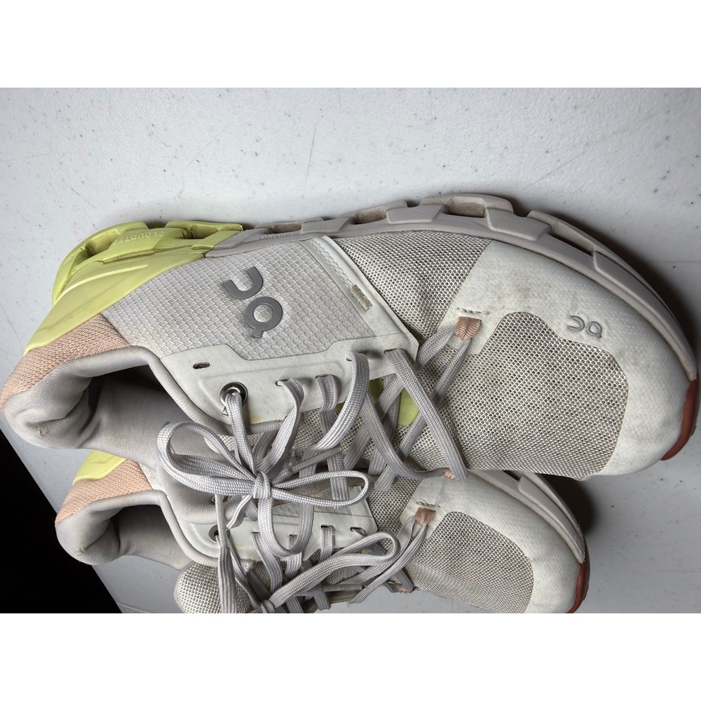 On Cloudflyer Womens Running Shoes White Lime Green‎ Peach Sneakers Low Top - Picture 4 of 16